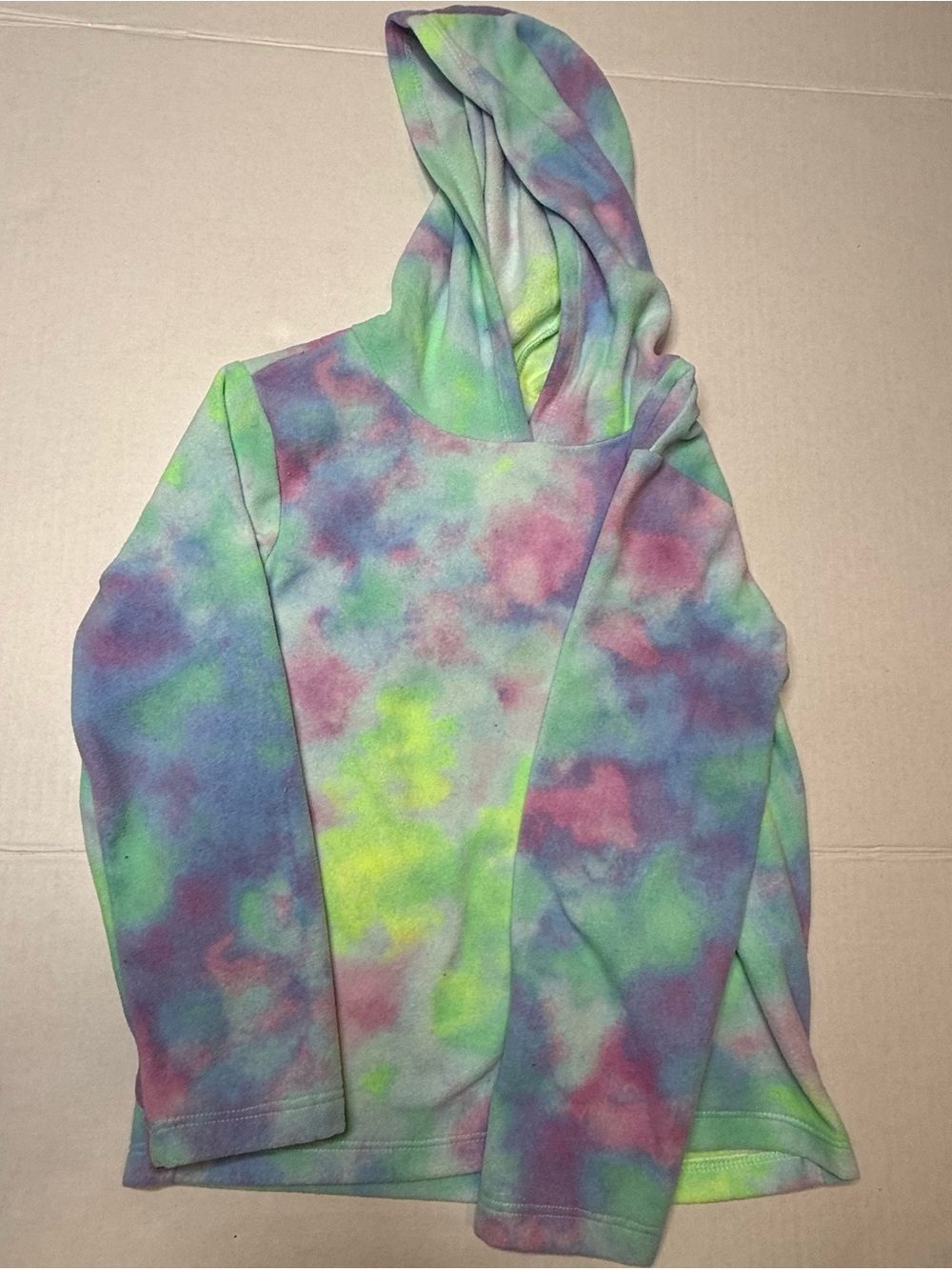 The Children's Place Girls Tie-Dye Fleece Pullover Hoodie 5-6 Years Multicolor